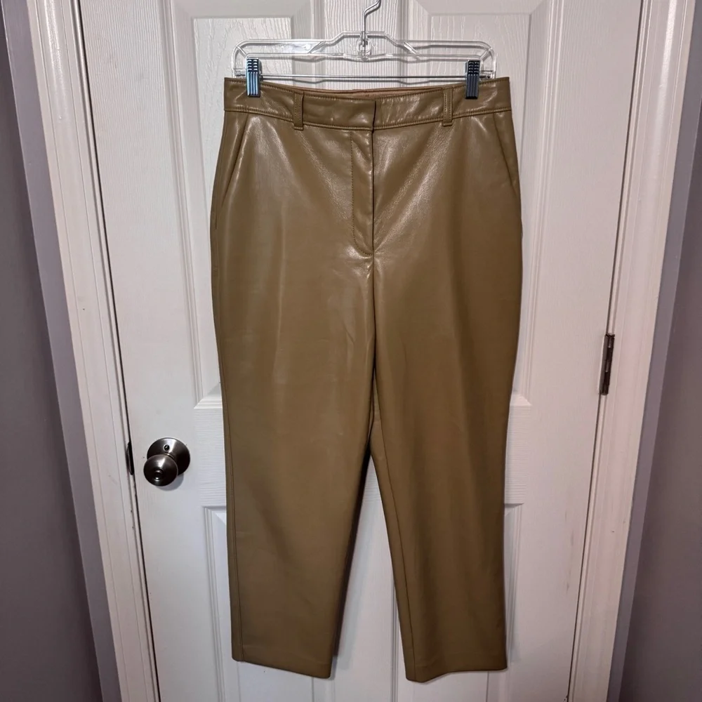 Aritzia Babaton Command Cropped Vegan Leather Straight Leg Pant - Picture 2 of 15